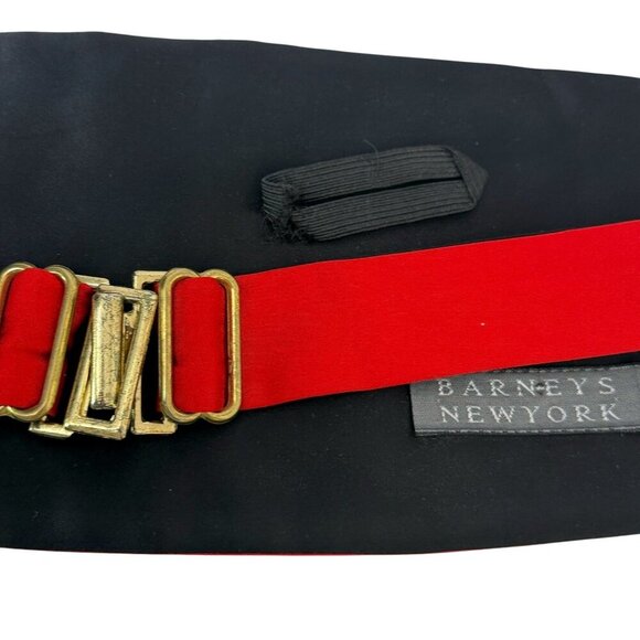 BARNEYS New York Red Bow Tie and Cummerbund Set Mens Formal Wear - Picture 7 of 14